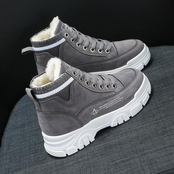 

boots women's shoes winter plus velvet casual cotton for women, Black