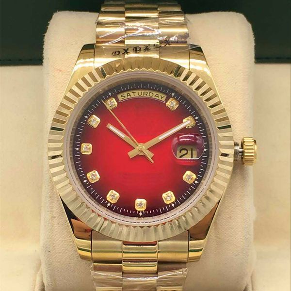 

full automatic mechanical sports watch, 36mm, 316 fine steel, large window calendar, folding button, classic, fashion model sexy, Slivery;brown