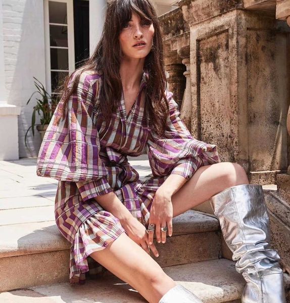 

casual dresses fashion women boho style long sleeve loose o-neck plaid mini dress jukd, Black;gray