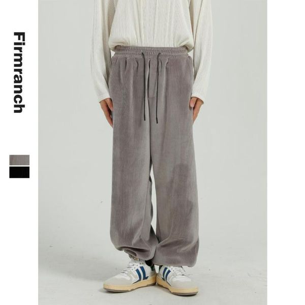 

forgss autumn/winter men/women chenille thick long loose legging casual pants all match japanese&korean style trousers men's, Black