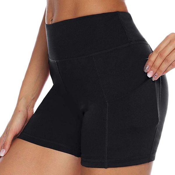 

yoga outfit women's summer hip high waist quick dry pure color strethcy exercise running fitness sport shorts 2021