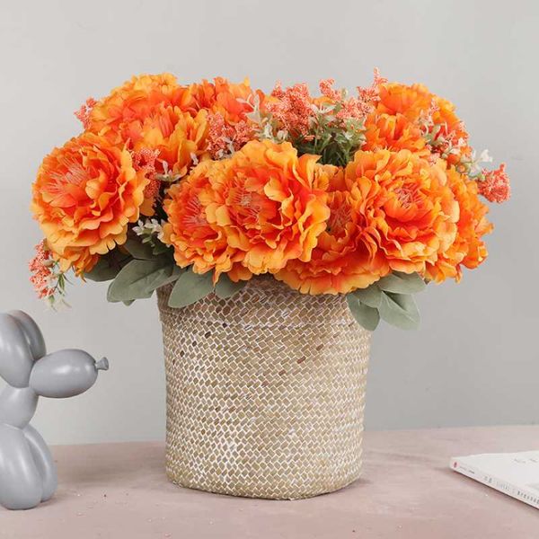 

decorative flowers & wreaths 1pc peony artificial silk flower bouquet for home floral arrangement decoration wedding party road guide fake