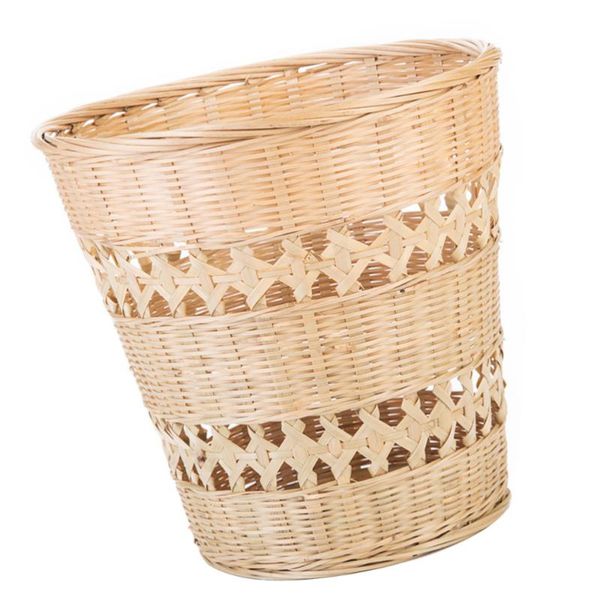 

waste bins 1pc bamboo woven wastebasket pastoral style sundries basket vintage ornament