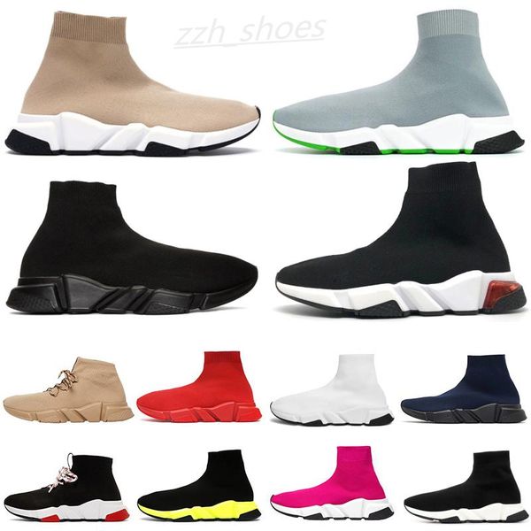 2021 Socken Tennis Race Runners Freizeitschuhe Triple Black White Grey Flache Männer Frauen Mode Sport Trainer Scarpe Sneakers PR01