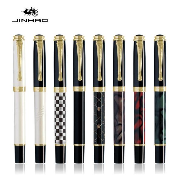 

jinhao 500 high grade metal black and golden medium nib fountain pen pens