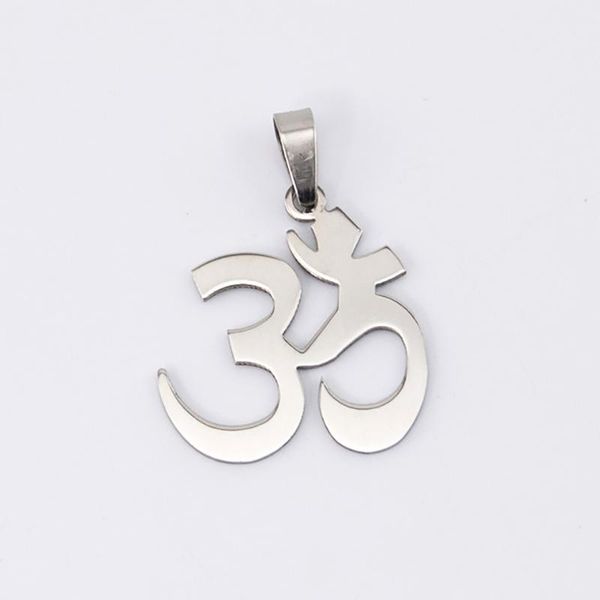 

pendants 100% stainless steel om charm pendant metal jewelry components & findings diy bracelet accessories wholesale 20pcs, Black