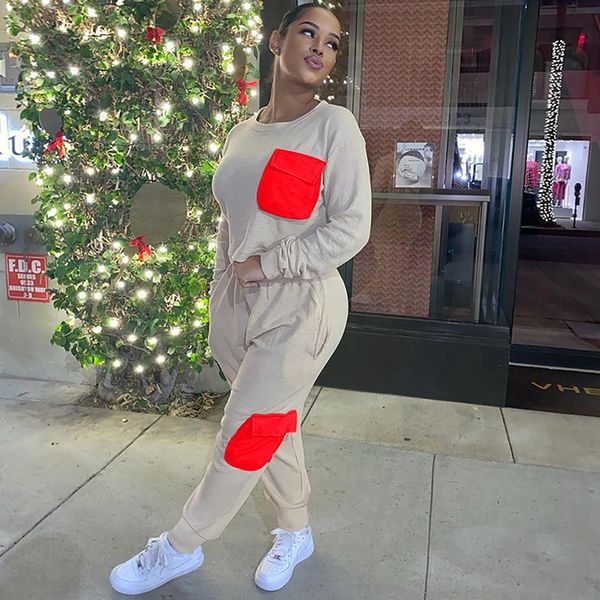 

streetwear two piece set for women lounge wear sport tracksuit women pocket crop cargo pants sets jogging suits for women, Black;white