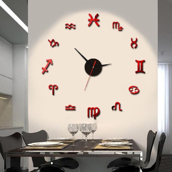 

wall clocks european style creative clock acrylic twelve constellations three-dimensional stick decorative