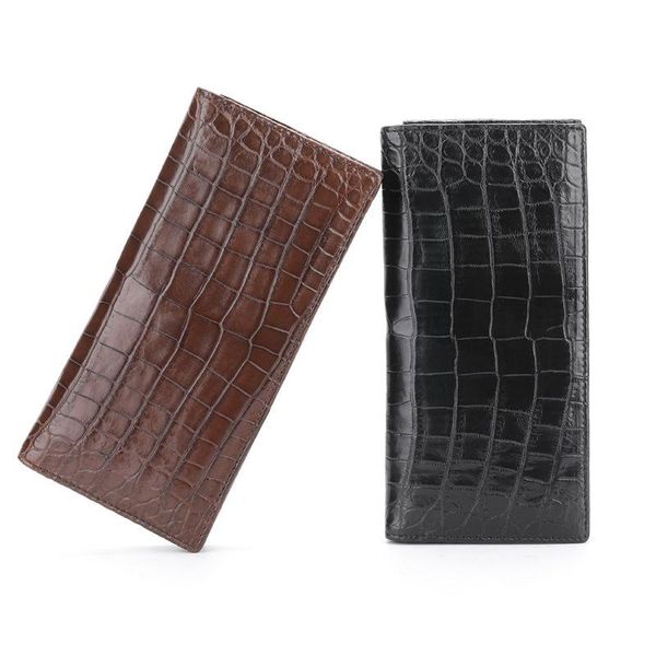 

wallets 2021 fashion real crocodile pattern coin purses card holder genuine leather men long mens alligator clutch bags, Red;black
