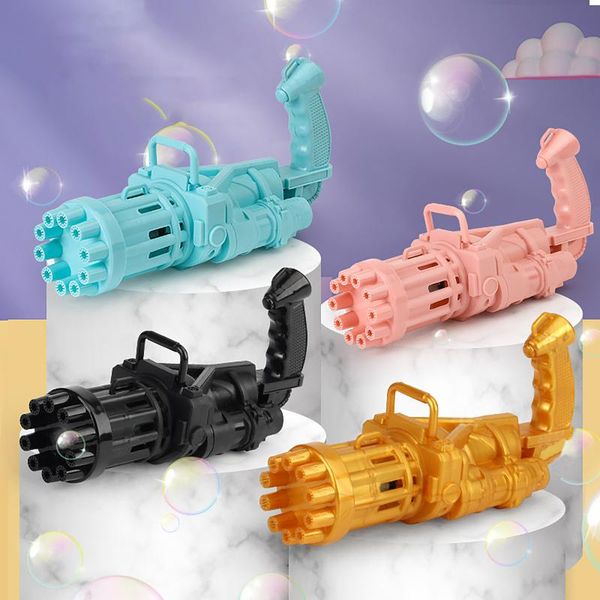 

electric gatling bubble gun toy automatic blowing machine summer outdoor soap water kid party gift 10 hole favor