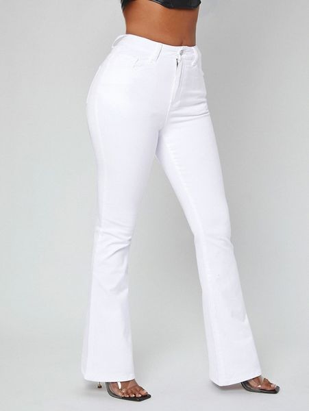 

sxy solid flare leg jeans k2gg#, Blue