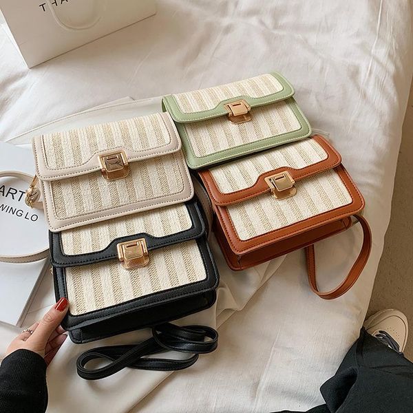 

evening bags straw women handbags 2021 ne fashionable spring and summer shoulder bag chain underarm net red texture diagonal small bolsos