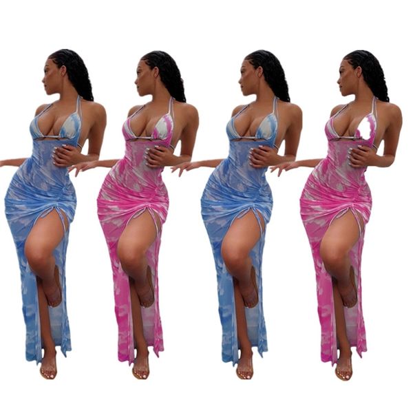 

sm125 new mesh dress printed beach bikini three piece suit, Black;gray