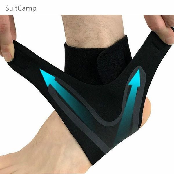 

ankle support compression basketball protector anti sprain soccer brace strap bandage wrap fitness foot safety, Blue;black