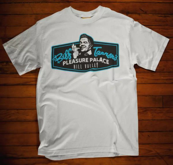 

Biffs T shirt Pleasure Palace Inspired by Back To The Future Printed Tee Movie, White;black
