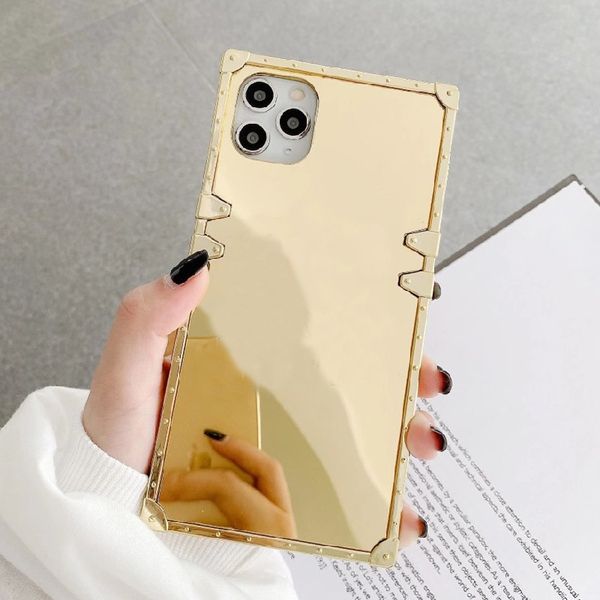 

l fashion diamond tags designer phone cases for iphone 12 12pro max 11 11pro xs xr xsmax 7/8 luxury electroplated mirror cellphone case