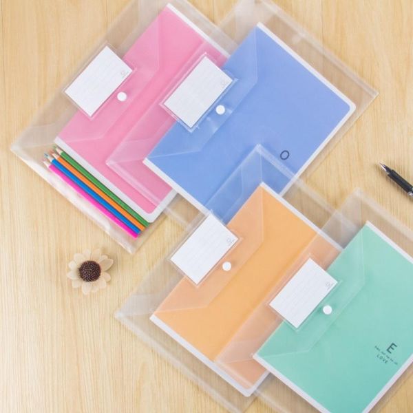 

business card files 6pcs/lot a4 size plastic waterproof document pocket bill pouch file pen filing products folder office & school supplies