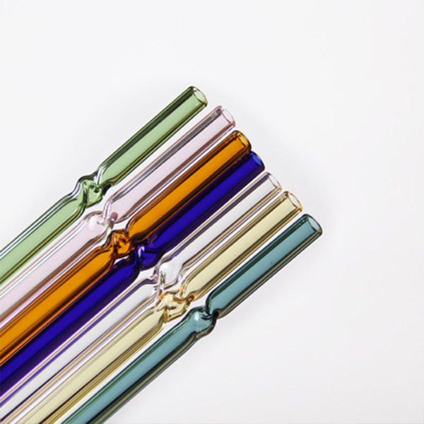 

drinking straws color reusable glass eco-friendly for smoothie milkshakes tea juice cocktail 5pcs/set