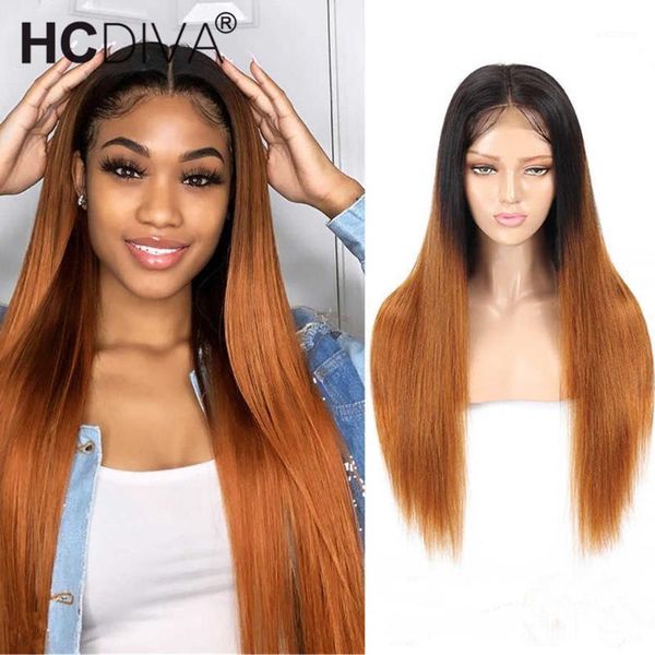 

4/27 t part human hair wigs brazilian straight lace front ombre glueless blonde remy for women1, Black;brown