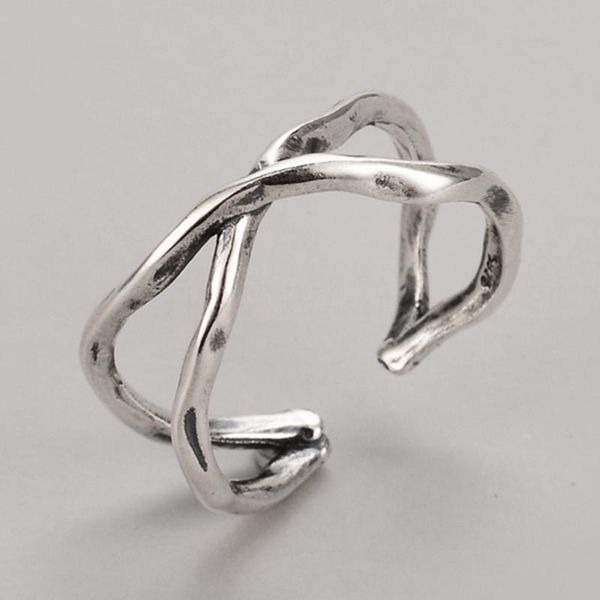 

wedding rings minimalist male female metal open thin ring silver color adjustable for women men hip hop cross engagement, Slivery;golden