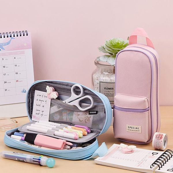 

storage bags creative backpack pencil case large capacity portable stationery bag big canvas