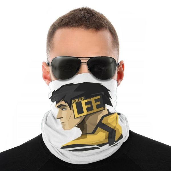 

scarves bruce head yellow half face mask men women halloween tube scarf tubular bandana polyester headband biking hiking, Blue;gray