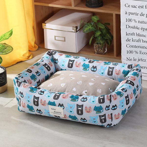 

Bbaby Soft Sma Medium Pet Dog Bed Cat kenne Warm Cozy Dog House Soft Nest Dog Baskets Mat Autumn Summer Waterproof Kenne