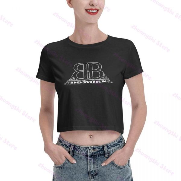 

women's t-shirt fashion bb big black chriser boykin midriff t-shirts, White