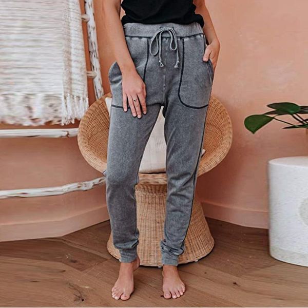 

women sweatpants solid color matching mid waist pencil pants 2021 summer autumn slim trousers for sport streetwear plus size#j30 women', Black;white