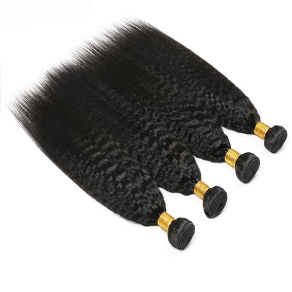 Pacote de tecelagem de cabelo humano remy virgem brasileiro 100g/pacote kinky em linha reta encaracolado onda do corpo 14-36 polegada tramas de cabelo por atacado