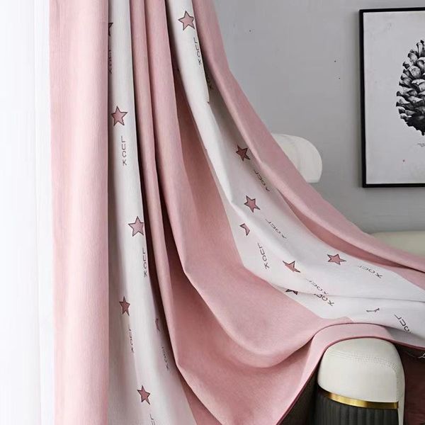 

curtain & drapes nordic curtains thickened cashmere jacquard small star stitching finished product for living dining room bedroom