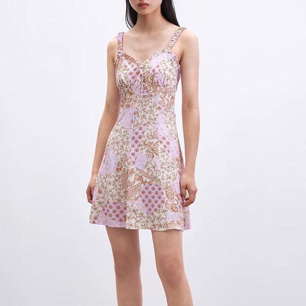 

casual dresses women summer sweet mini dress 2021 sleeveless floral print bow tie strapless female elegant street a-line clothes, Black;gray