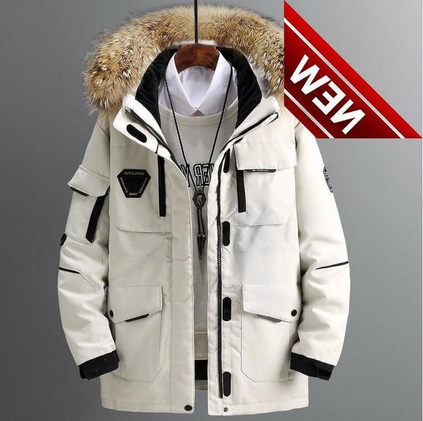 

2021 large size loose coat men winter jacket hooded duck down male windproof parka thick warm overcoat coats, Black