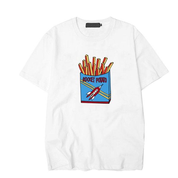 

women's t-shirt summer style cute potato chips printing o neck short sleeve for women men kpop apink eun ji same loose t shirt 4 colors, White