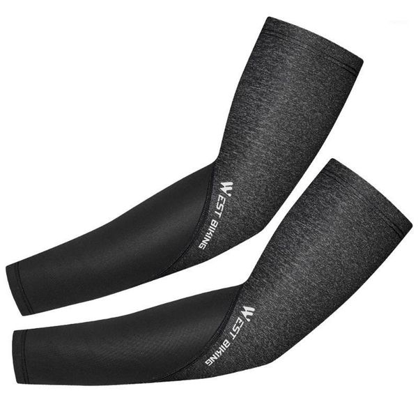 

sports arm sleeves ice fabric uv protections outdoor fitness compression sleeve cycling accessories gloves1, Black