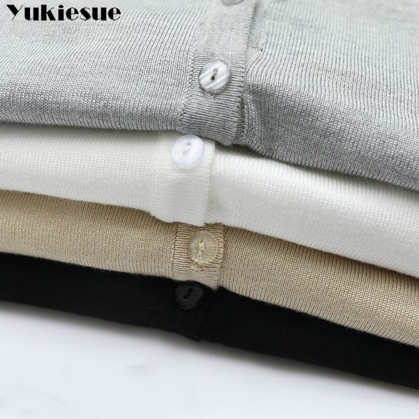 

spring autumn women cardigans sweater fashion slim ladies knitted female casual v-neck s pull femme 210518, White;black