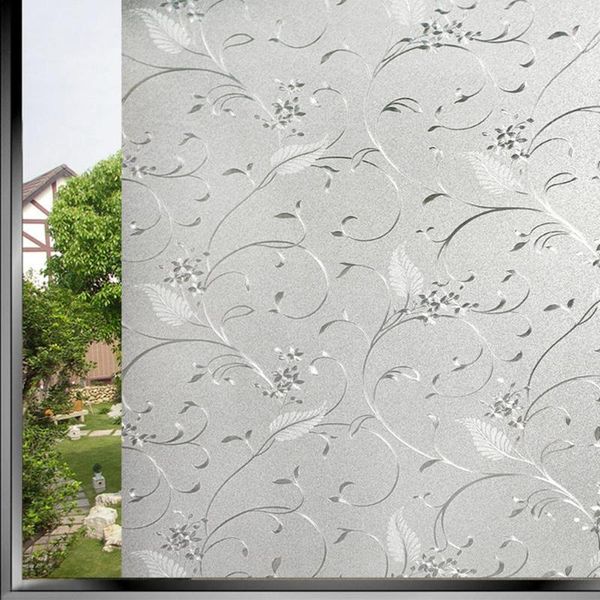 

window stickers 1pc frosted opaque glass film floral pattern waterproof sticker bathroom office privacy decor