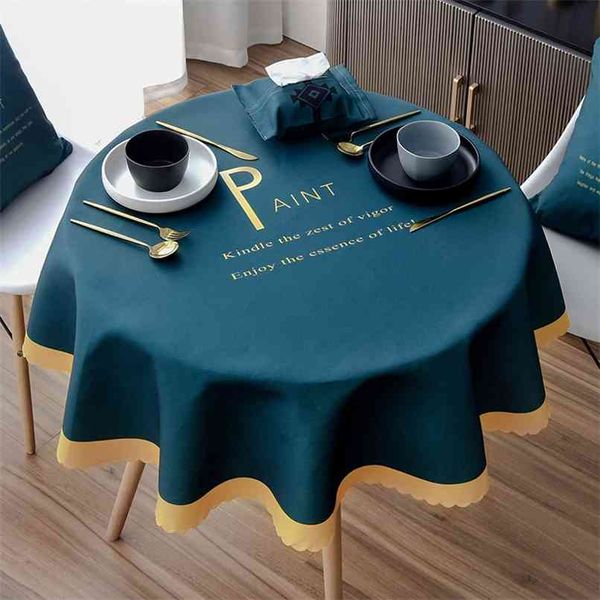 Christmas Toalha de mesa redonda À prova d'água e anti-escaldante luxo doméstico para casamento 210626