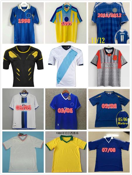 

lampard 2011 2012 2013 drogba 1994 1995 retro soccer jersey torres 11 12 final 96 97 99 football shirts camiseta crespo hughes 03 05 06 cole, Black;yellow