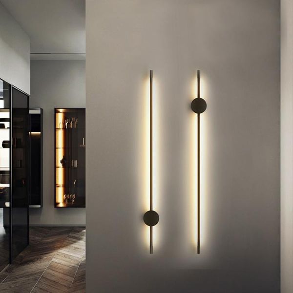 

simple aluminum led wall lamps nordic modern living room tv background bedroom bedside corridor lights fixtures lamp