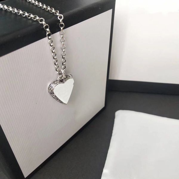 

vintage heart pendant necklace silver plated necklace pattern for couple necklace fashion jewelry supply