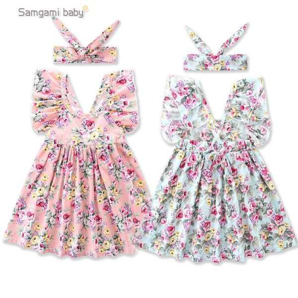 

girl's dresses fashion sweet baby girl summer floral princess dress girls kids children cotton lace bow vestidos clothing, Red;yellow