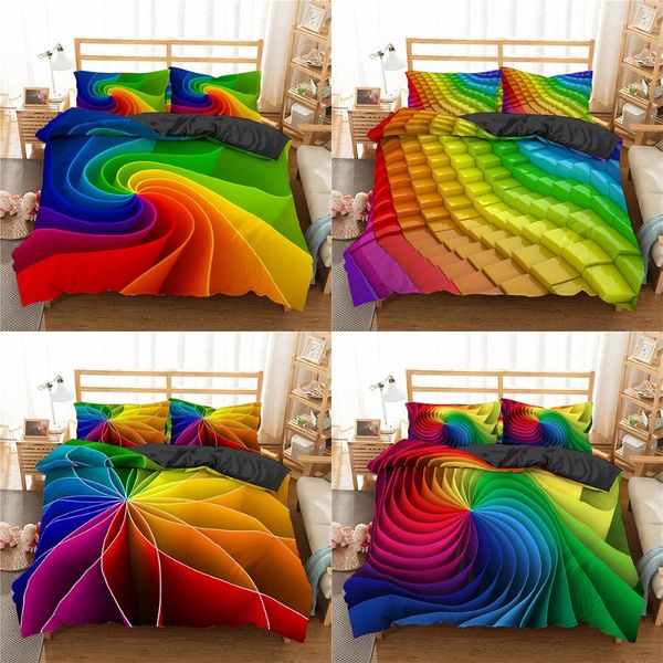 

bedding sets colorful rainbow set stripe duvet cover quilt/comforter king  size beds bed linen bedclothes