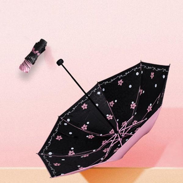 

umbrellas travel windproof umbrella floding rain women mini art lace sunny ladies sonnenschirm small sun kk60ys