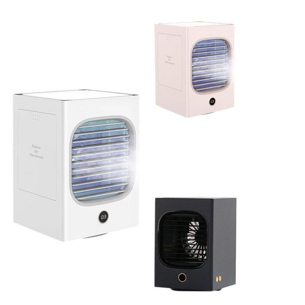 

chargeable portable air conditioner cooler humidifier purifier uv led shaking head deskcooling fan electric fans