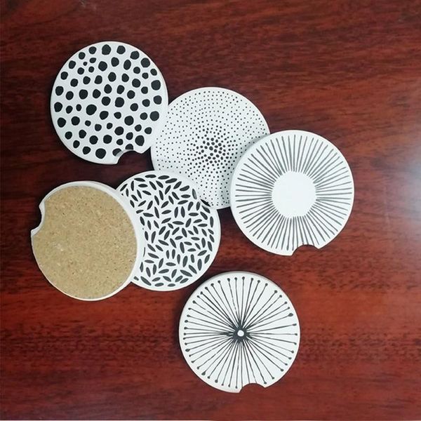 

mats & pads 6pcs/set absorbent car coasters keep your cup holders clean and dry,set fit most cars as gift for man women