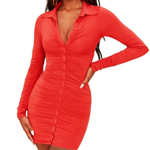 

casual dresses women's bodycon mini dress, long sleeve solid color button down ruched shirt dress, Black;gray