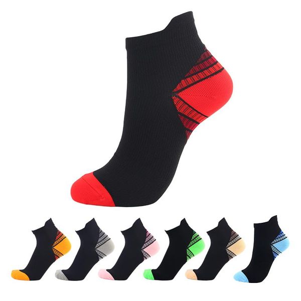 

men's socks compression short women men stockings varicose foot compress running pressure mmhg sport nylon ankle summer, Black