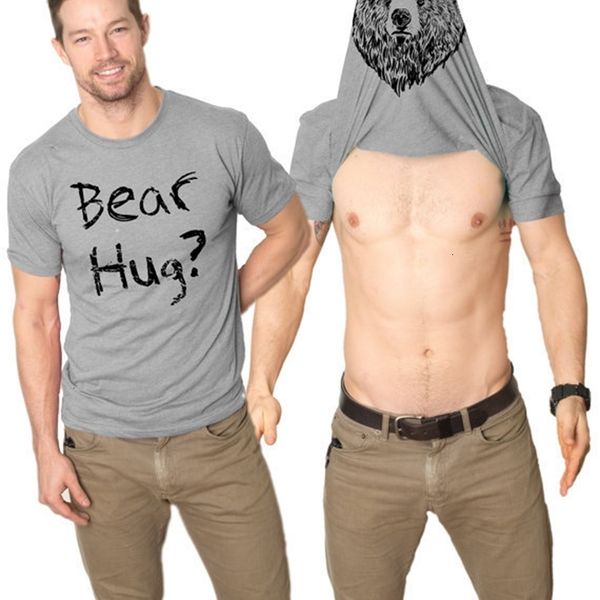 

men's t-shirts s-4xl men boys summer cotton bear hug letter print t-shirt animals short sleeves lover shirt gift h9 rwko, White;black