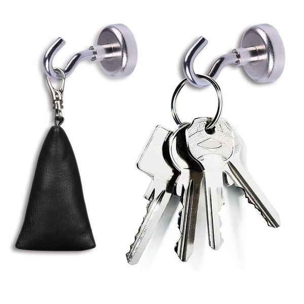 

4pcs magnetic hooks powerful heavy duty neodymium magnet refrigerator surfaces not scratch tryc889 & rails